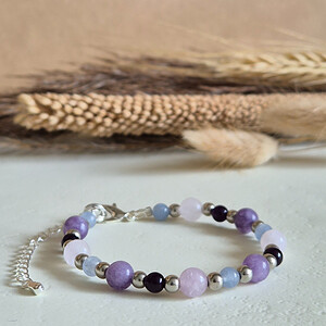 Zilveren armband met edelstenen | Passieflora