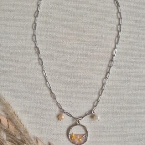 Zilveren schakelketting met opvallende bedel | Coral