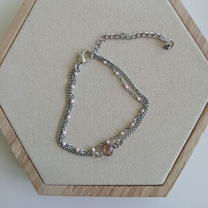 Zilverkleurige Dubbele Armband met Bedel – Verstelbare Layered Armband voor Dames