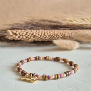 Zomerse armband met jaspis en krab bedel | Crab