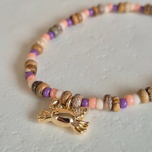 Zomerse armband met jaspis en krab bedel | Crab