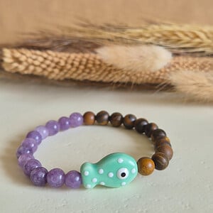 Zomerse turquoise vissen armband met edelstenen