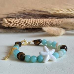 Zomerse zeester armband goud