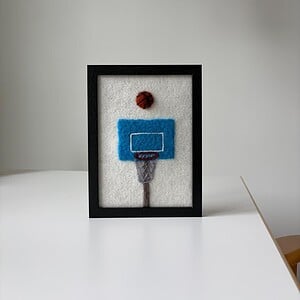 Basketbal - een uniek handgemaakt werk van wol