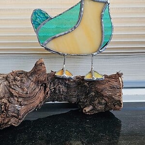 Daddy Duck in Glas in Lood/Tiffany