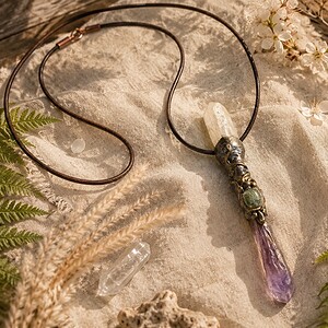 Fairy ketting auraliet, citrien en mosagaat