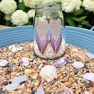 Festival Fringeoorbellen met Gouden Ring | Lilac Dreams
