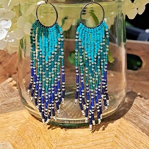 Festival Fringeoorbellen met zilveren Ring  | Emerald Enchanted