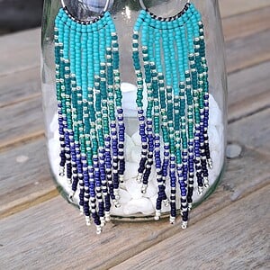 Festival Fringeoorbellen met zilveren Ring | Emerald Enchanted