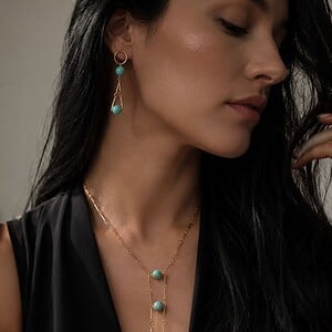 Fijne jade ketting- en oorbellen set - one of a kind
