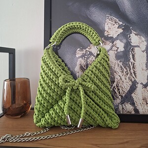 Gehaakte crossbody tas | Appelgroen