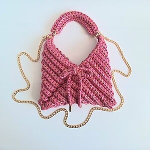 Gehaakte crossbody tas | Roze iriserend