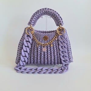 Gehaakte tas Shelly | Glitter lila