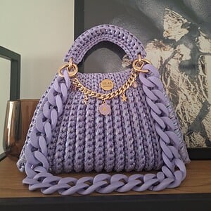Gehaakte tas Shelly | Glitter lila