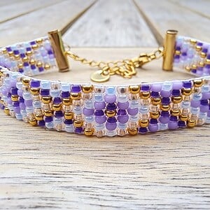 Geweven Miyuki Armband | Lilac Dreams