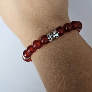 ✨ Handgemaakte Carneool Armband – Scarlet Flame ✨
