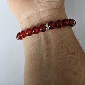 ✨ Handgemaakte Carneool Armband – Scarlet Flame ✨