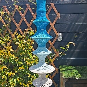 Handgemaakte gehaakte hanglamp van katoen – bohemian woondecoratie