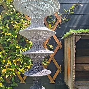 Handgemaakte gehaakte hanglamp van katoen – bohemian woondecoratie