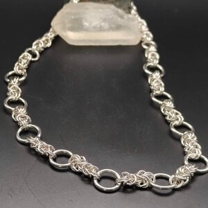 Handgemaakte Zilveren 'Byzantine' Schakelketting