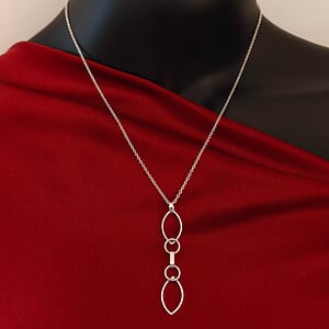 Handgemaakte Zilveren Geometrische 'Marquise' Hanger