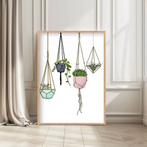 Hanging Beauties – botanische poster met hangplanten