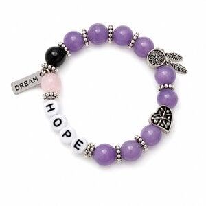 Hope Armband | Rozenkwarts, Zwarte Agaat, Lavendel Amethist