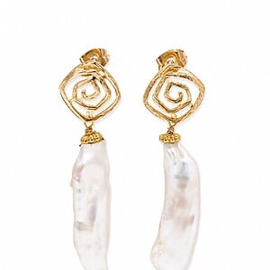 Ivory Whisper | Lange Barok Parel Oorbellen