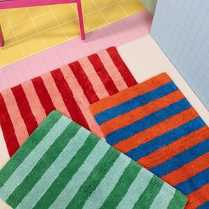 Kitsch Kitchen badmat gestreept roze/rood