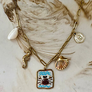 Krab bedel ketting stainless steel