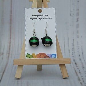 LEGO oorbellen Formule helmpjes - Zwart