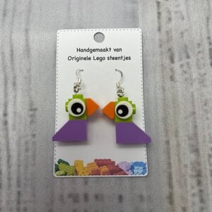 LEGO oorbellen Vogeltjes - lila