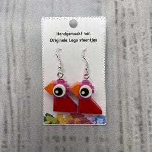LEGO oorbellen Vogeltjes - rood