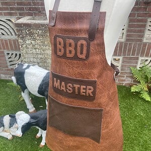 Leren BBQ schort Persoonlijk en uniek