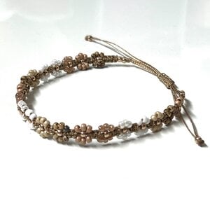 Macramé enkelbandje bruintinten