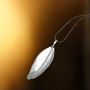 Merelveer hanger - 24 karaat goud of zilver - Echte merelveer