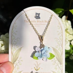 Micro Gehaakte Hortensia ketting