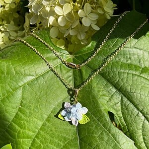 Micro Gehaakte Hortensia ketting