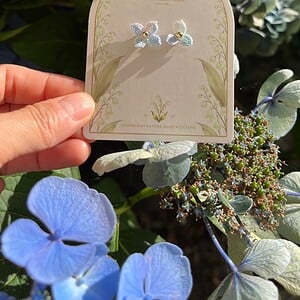 Microgehaakte Hortensia Oorknopjes