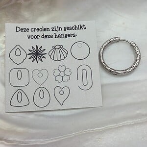 RVS creolen voor epoxy hangers - Rond met print