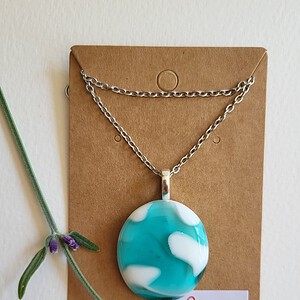 RVS ketting met uniek "Morrocoy Herinneringen" glas hanger