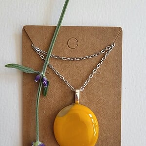 RVS ketting met uniek "Zon" glas hanger