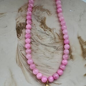 Smiley ketting roze