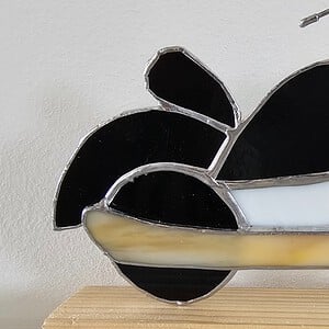 Stoere motor in Glas in lood/Tiffany