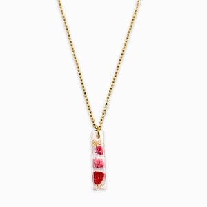Subtiele Ketting met Lineaire Hanger Gevuld met Echt Gipskruid uit Den Haag (GirlMeetsDenHaag x CH Design)