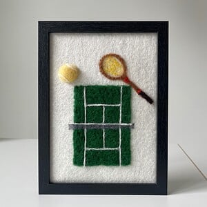 Tennis - een uniek handgemaakt werk van wol