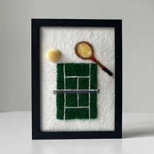 Tennis - unieke handgemaakte wanddecoratie in wol