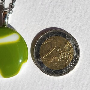 RVS ketting met uniek "Bosdans" glasfusing hanger