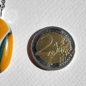 RVS ketting met uniek "Golden Tide 004" glasfusing hanger