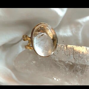Verstelbare ring met bergkristal